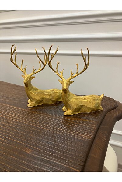 Home BUMYA Parlak Gold 2’li Oturan Geyik Seti (12 cm yüks.)
