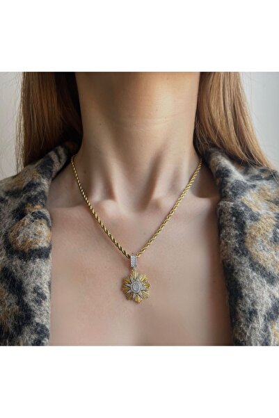Bijou Luz Gold Gümüş Kutup Yıldızı Burgu Zincir Çelik Kolye