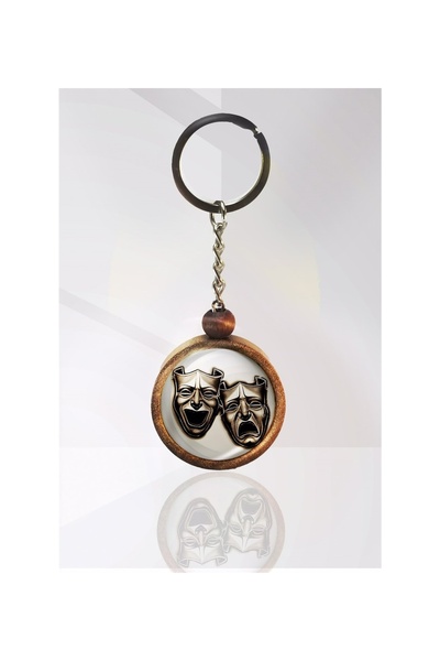 Tahtakolik سلسلة مفاتيح خشبية لأيقونة المسرح