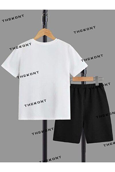 THEKONT Sonic Printed Children's Summer Shorts-Tee Set