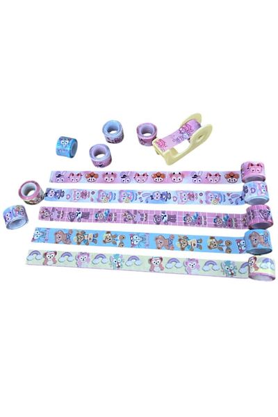 ÖZ OFİS Cute Rabbits Tape Set 12 Pcs Tapes and Tape Maker