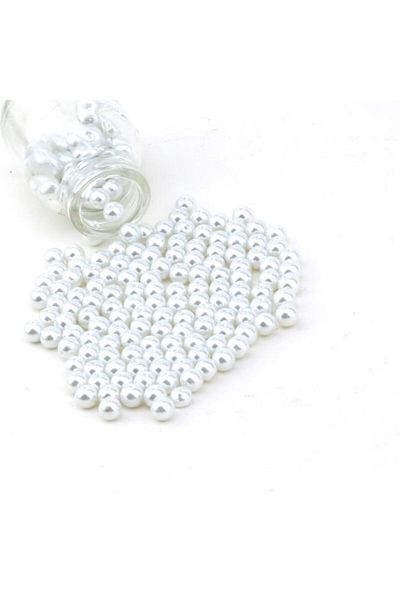 PASAMİA 8 Mm White - Perle Without Holes 30 gr (80-85 Pieces)