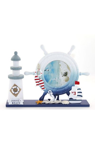onyyapim Wooden Marine Lighthouse Photo Frame with Rudder