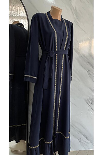 DİLEKBUTİK Διπλό κοστούμι abaya με μηδενικό μανίκι μέσα σε μπλε ναυτικό