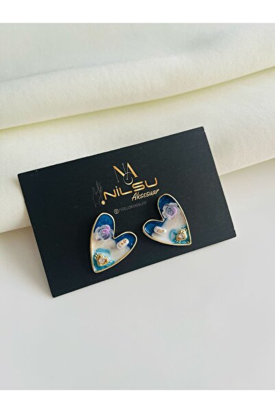 Nilsu Jewellery Accessory Vintage İncili Gül Detaylı Kadın Küpe