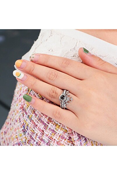 Yıldız Accessory Crowned Projection with I Love You in 100 Languages