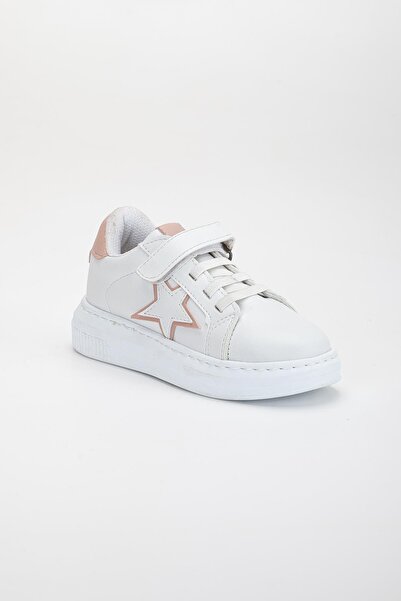 Dilimler Ayakkabı Girl's Sports Shoes - Powder Velcro Star Model Stitched Sole