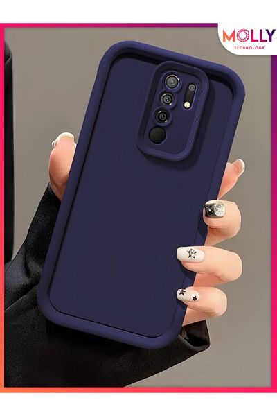 Molly جراب سيليكون سميك بحواف زرقاء بروسية لهاتف Xiaomi Redmi Note 8 PRO