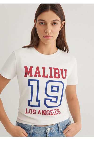 Mavi Malibu Printed Slim Fit Women's T-Shirt