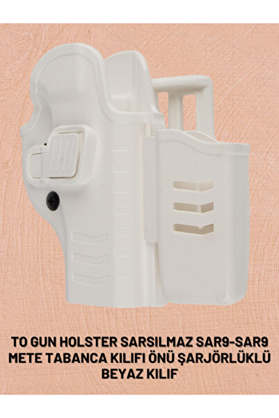 Polis Sepeti To Gun Holster Sarsılmaz SAR9-SAR9 Mete Tabanca Kılıfı Önü Şarjörlüklü Beyaz