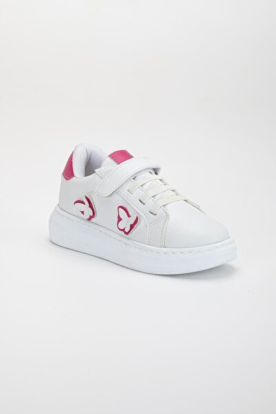 Dilimler Ayakkabı Girl's Sports Shoes Fuchsia Butterfly Model Stitched Sole