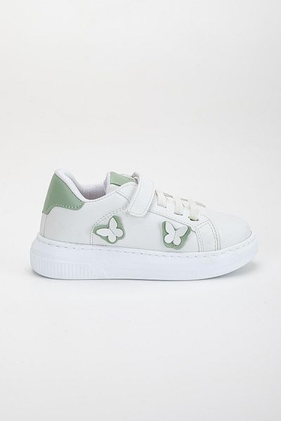 Dilimler Ayakkabı Girl's Sneakers - Green Butterfly Model (Stitched Sole)