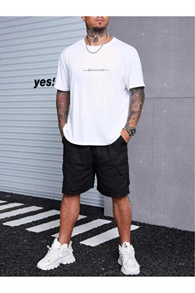 WEARTEX Men's Dreamer Printed Crew Neck Oversize Basic T-Shirt