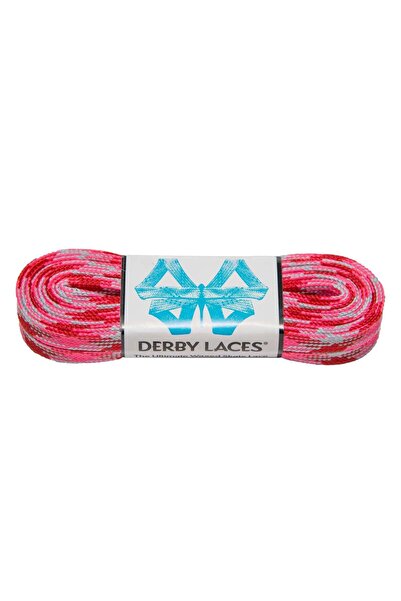 Derby أربطة أحذية تزلج عادية مشمعة - وردي مموه 72 بوصة