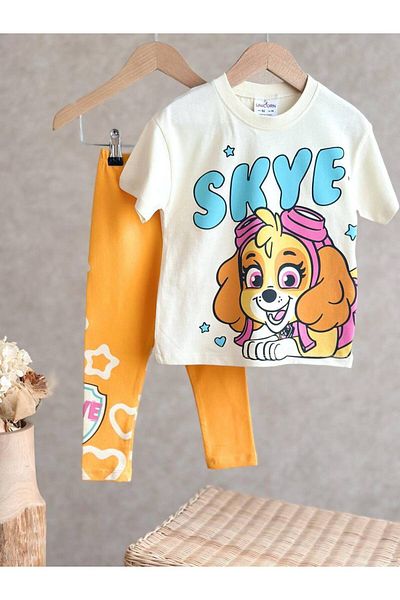 Tiny Girl's Paw Petrol Skye Printed Tshirt and Leggings Set