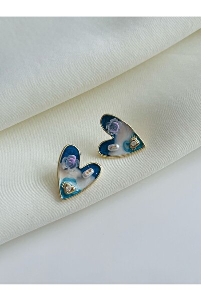 Nilsu Jewellery Accessory Vintage İncili Gül Detaylı Kadın Küpe