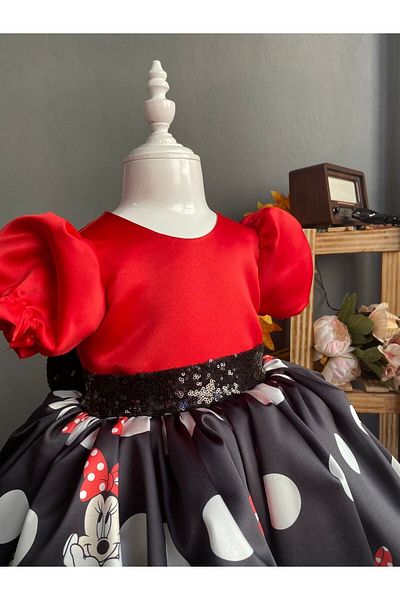 İlknur Karaca Design Rochie pentru fetiță pentru ziua specială pentru ziua de naștere cu tematică Little Mousee