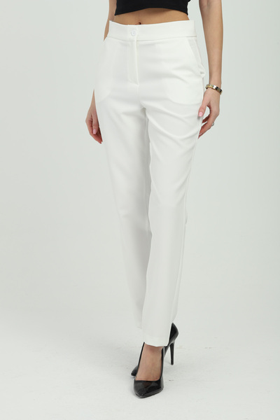 Genel Markalar Kadın Yüksek Bel Beyaz Pantolon