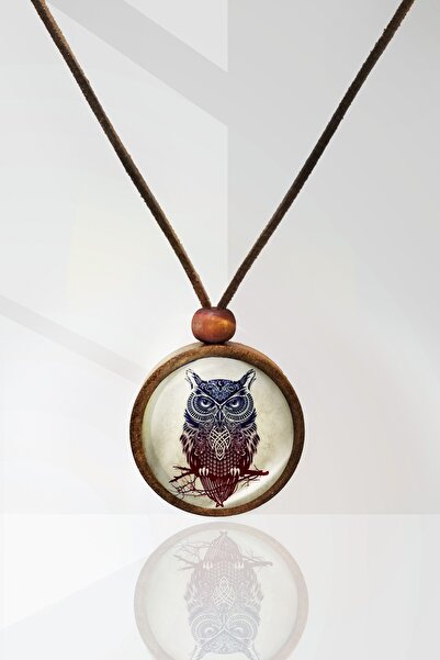 Tahtakolik Owl Wooden Necklace