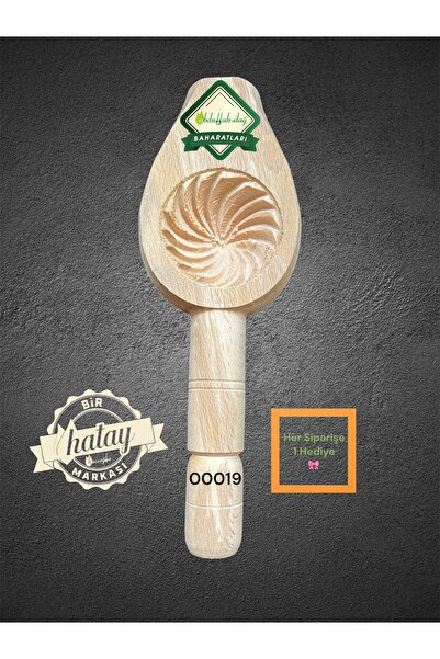 ABDULLAH DAĞ Hatay Yöresinden Doğal Ahşap Tahta Pasta Kömbe Kerebiç Kalıbı 00019