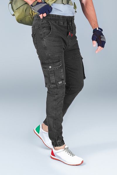modacix Men's Jogger Pants - Lycra, Elastic Waist, Zip-Free Jeans Cargo Pants