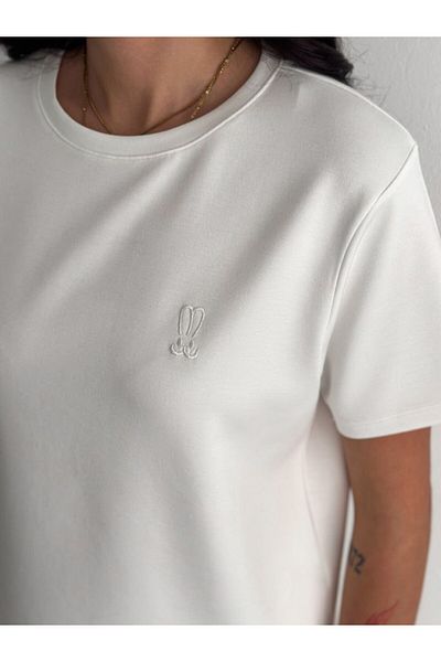 Zula Moda Σετ αθλητικής φόρμας γυναικείας Modal Fabric Crew Neck Tshirt