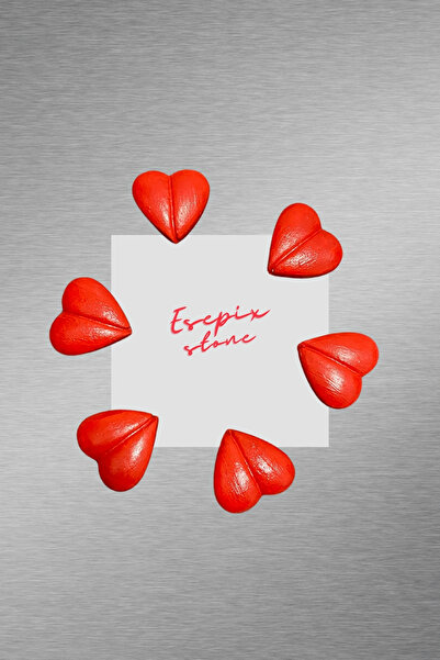 Esepix Magnet, Buzdolabı Magneti, Buzdolabı Kalpli Magnet Süsü Mıknatıslı 6’l...