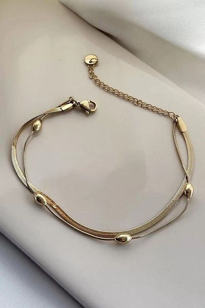 Vitastyle سوار من الفولاذ مكون من قطعتين من سلسلة Topcuk الإيطالية ذات اللون الذهبي