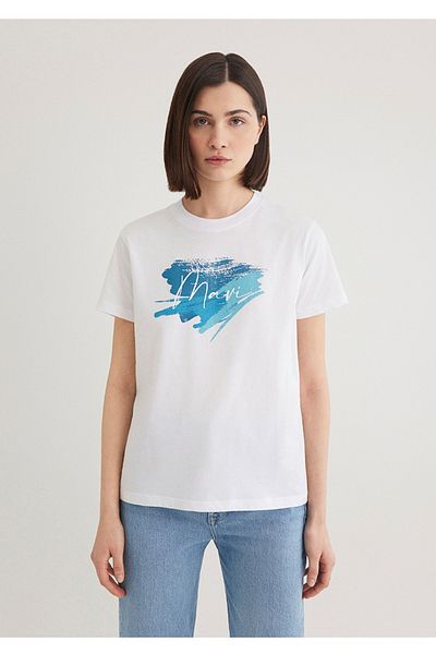 Mavi Regular Fit Women's T-Shirt with Logo Print