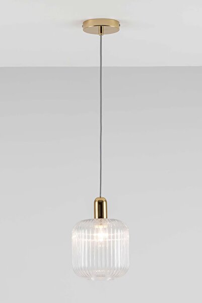 Genel Markalar Modern Nordic Dizayn Şeffaf Cam Metal Aksesuarlı Sarkıt Tavan Aydınlatma Avize