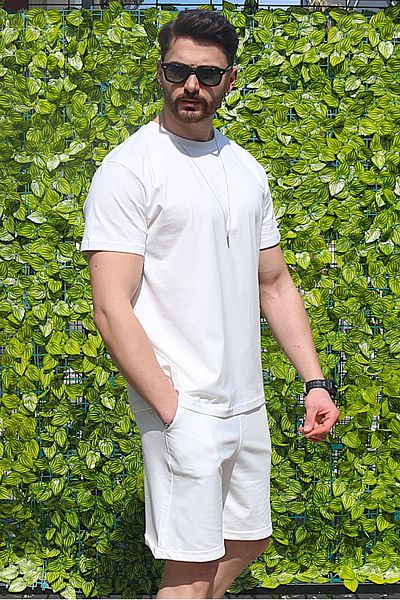 EydaMoon Men's 2 Piece Suit Regular 100% Cotton Breathable Fabric Lycra Tracksuit Set
