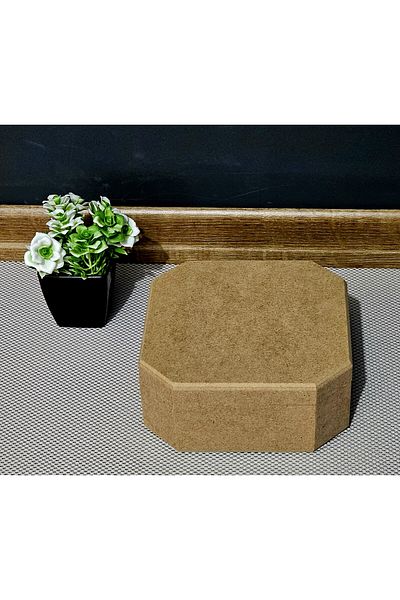 Tekir Store evinizi güzelleştirin صندوق طالب مربع مثمن خشبي متعدد الأغراض منظم مع غطاء صندوق تخزين اللوحة هواية خام