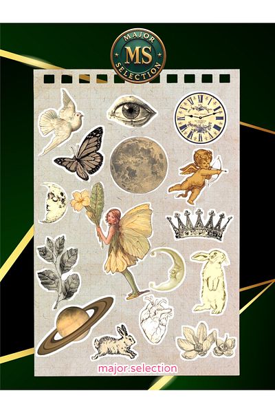 MS Major Selection Vintage Timeless Treasures Themed Sticker Set Laptop Tablet Phone Agenda Bullet Journal Sticker