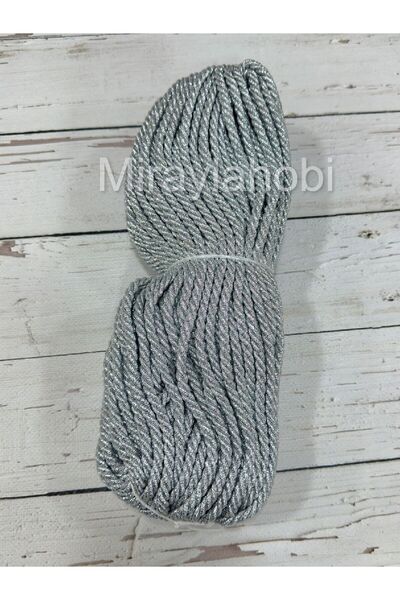 miraylahobi Cord Rope Rope Glitter 8 mm 10 Meters Silver