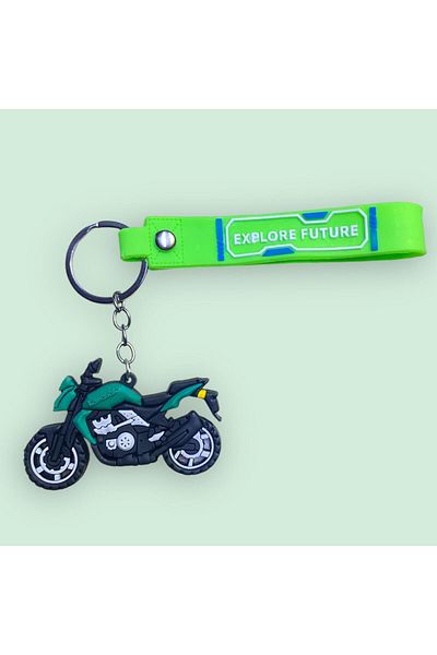 neptünstore Kawasaki Green Motor, 3D Keychain with Motorcycle Figure