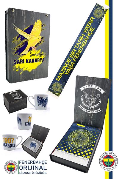 Fenerbahçe Original Licensed a History in the Maze Shawl Scarf Ceramic Mug Set Boxed