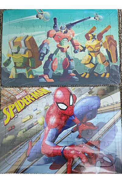 bundle island (33 سم * 23 سم * 40 قطعة) 40 قطعة ألغاز مع شخصيات الروبوتات وال...