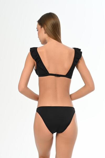 AQUAVİVA Aquaviva Black Frilly Women's Bikini Set - Elizabeth Model