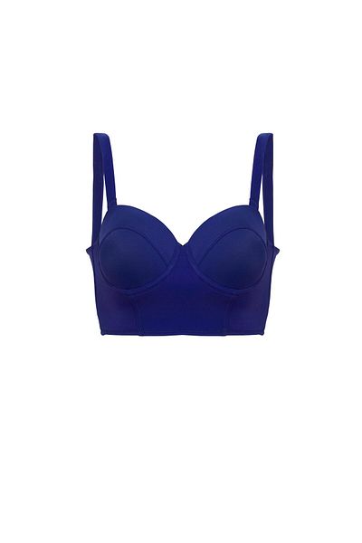AQUAVİVA Aquaviva Women's Navy Blue Valencia Back Detailed Padded High Waist Bikini Set