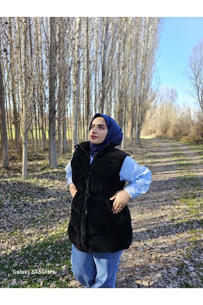 SAFA Neva&Style Women's Zippered Puffer Vest Coat with Pockets