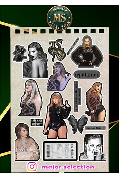 MS Major Selection Taylor Swift Themed Sticker Set Laptop Tablet Phone Agenda Bullet Journal Sticker