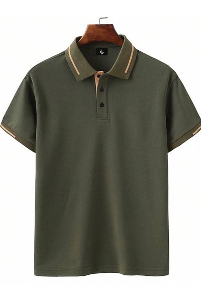 Astranova Cotton Regular Fit Buttoned Polo Neck t Shirt Men