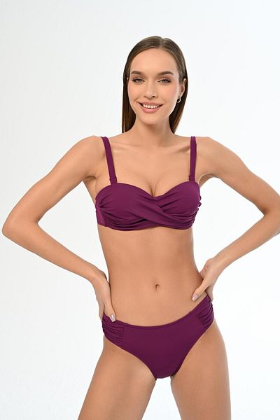 AQUAVİVA Aquaviva Women's Strapless Plum Bikini Set - Thick Straps