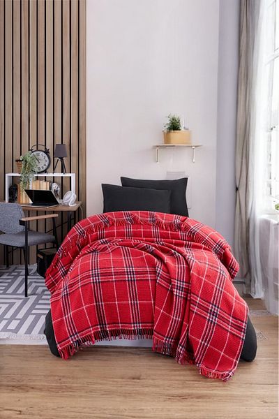 pepuza Cotton Blanket - Single Nordic Style Red