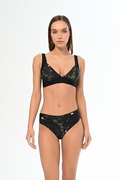 AQUAVİVA Σετ μπικίνι Aquaviva Μαύρο Floral με Μπλε λουράκι