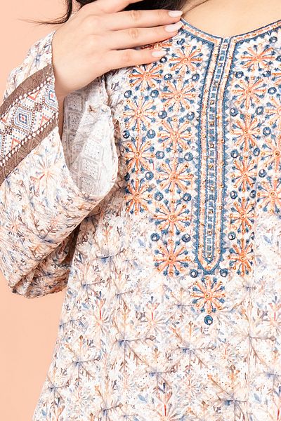 IKKXA Modern Embroidery Jalabiya