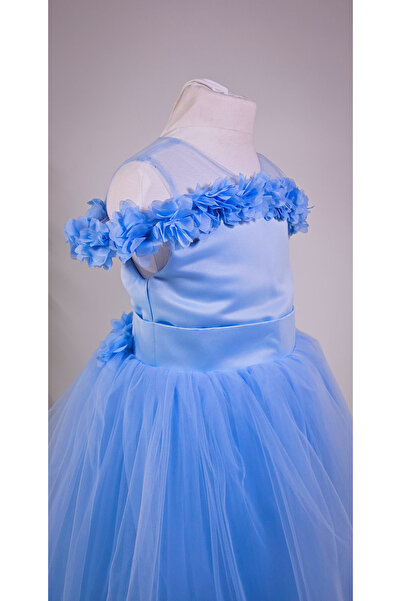 Melis Çocuk Çiçekli Kız Çocuk Abiye Elbise Gelinlik