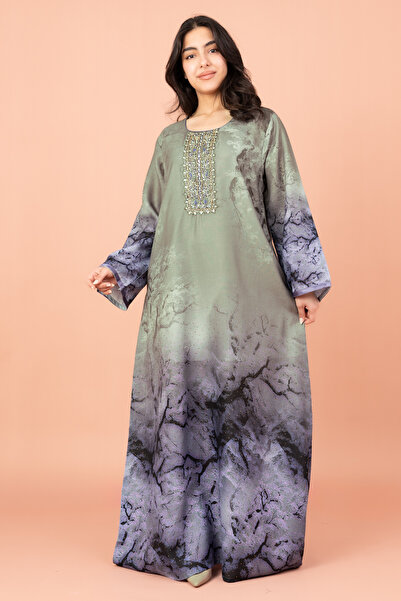 IKKXA جلابية مطبوعة مظللة