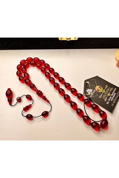 İskenderun Tesbihcilik Ali Ağış Special Series German Formula Block Dice Amber Rosary