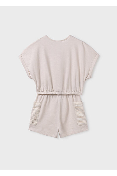 MAYORAL Girl's Knotted T-Shirt Shorts Set Cream 6222